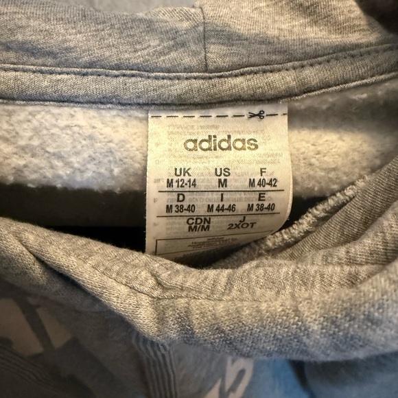 Adidas Women's Heather Gray Hoodie with hidden pockets - Picture 2 of 4